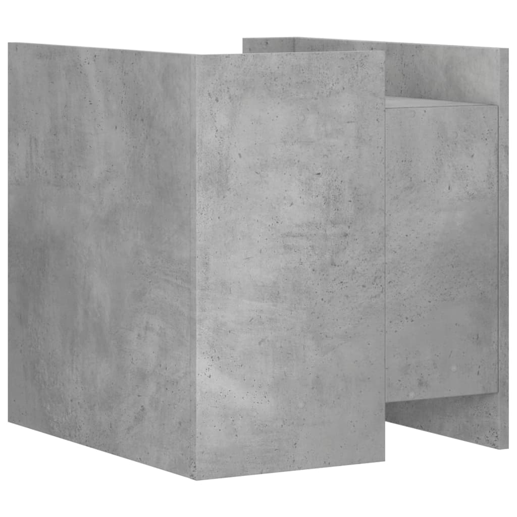 vidaXL Table de chevet gris béton 45x50x50 cm en bois d'ingénierie