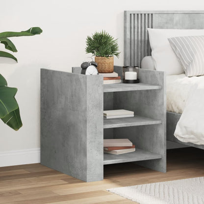 vidaXL Table de chevet gris béton 45x50x50 cm en bois d'ingénierie