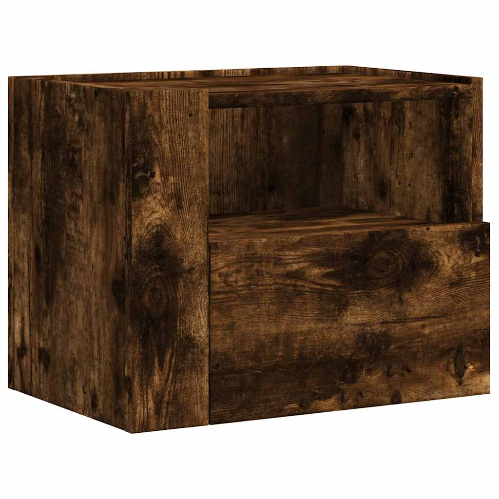 vidaXL Wand-Nachttische 2 Stk. Räuchereiche 45x30x35 cm