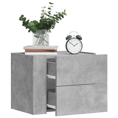 vidaXL Wand-Nachttische 2 Stk. Betongrau 45x30x35 cm
