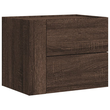 vidaXL Table de chevet murale aspect chêne marron 45x30x35 cm