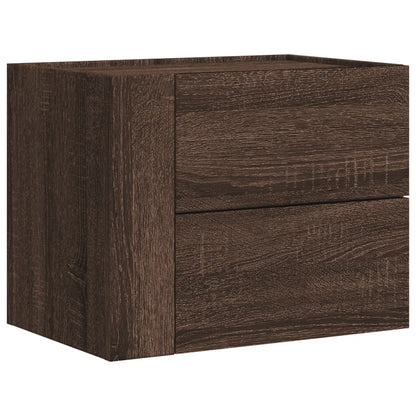 vidaXL Table de chevet murale aspect chêne marron 45x30x35 cm