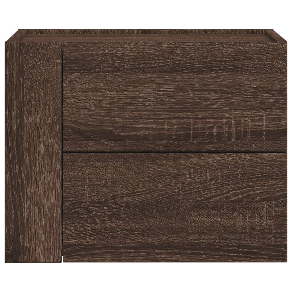 vidaXL Table de chevet murale aspect chêne marron 45x30x35 cm
