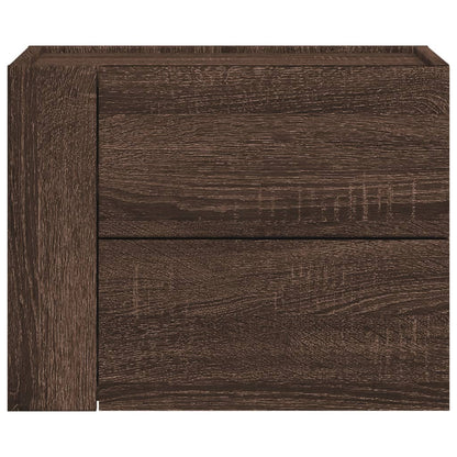 vidaXL Table de chevet murale aspect chêne marron 45x30x35 cm
