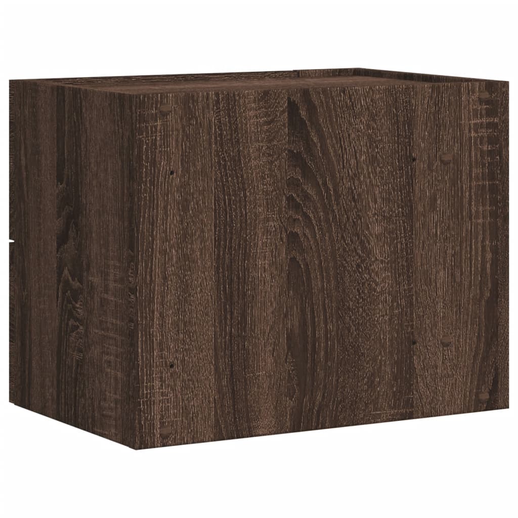 vidaXL Table de chevet murale aspect chêne marron 45x30x35 cm