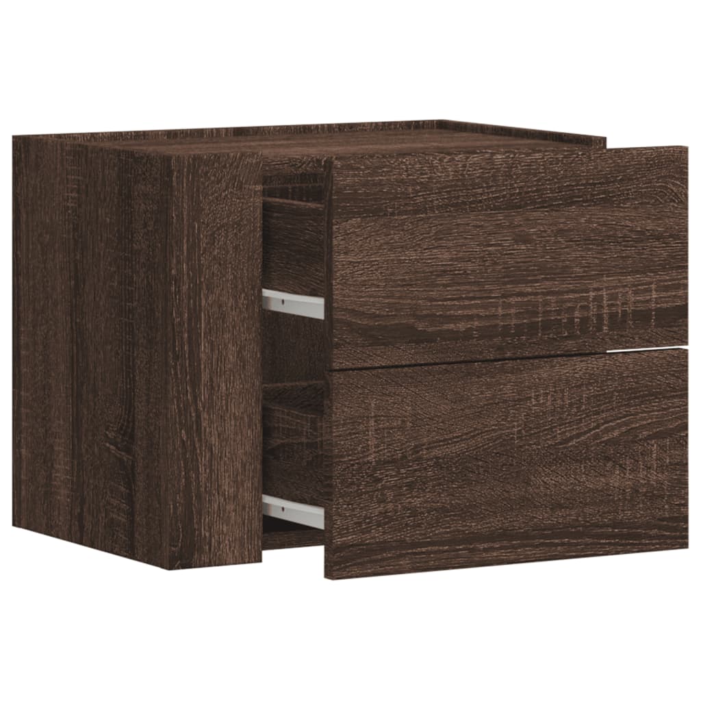 vidaXL Table de chevet murale aspect chêne marron 45x30x35 cm
