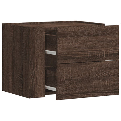 vidaXL Table de chevet murale aspect chêne marron 45x30x35 cm