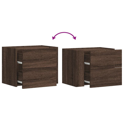 vidaXL Table de chevet murale aspect chêne marron 45x30x35 cm