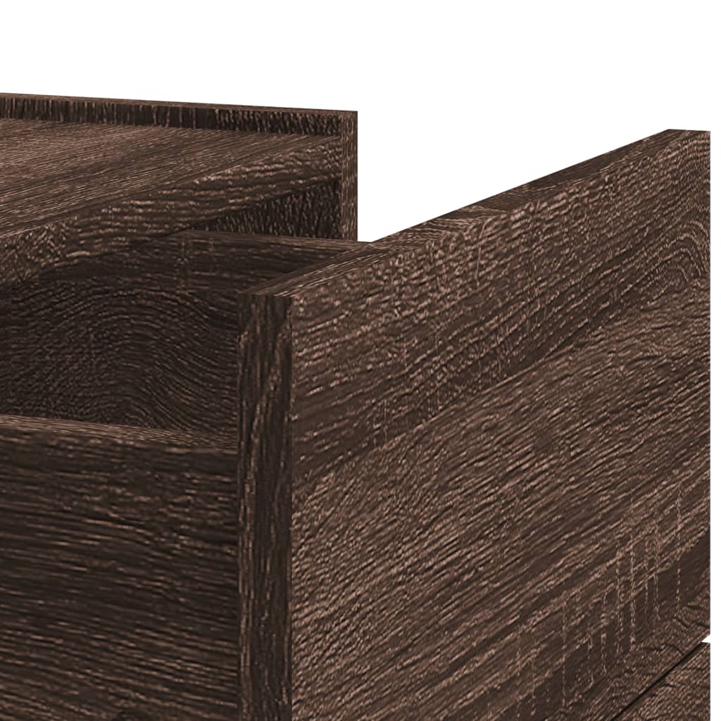 vidaXL Table de chevet murale aspect chêne marron 45x30x35 cm