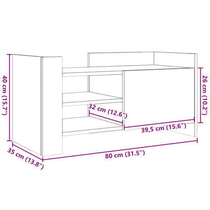 vidaXL TV-Schrank Braun Eichen-Optik 80x35x40 cm Holzwerkstoff
