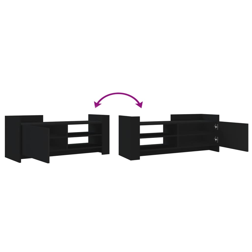 vidaXL Meuble TV Noir 100x35x40 cm Bois d'ingénierie