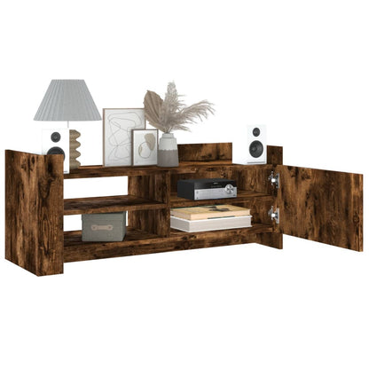 vidaXL Meuble TV chêne fumé 100x35x40 cm bois d'ingénierie