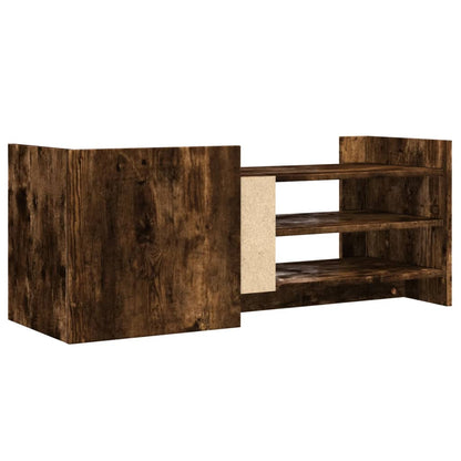 vidaXL Meuble TV chêne fumé 100x35x40 cm bois d'ingénierie
