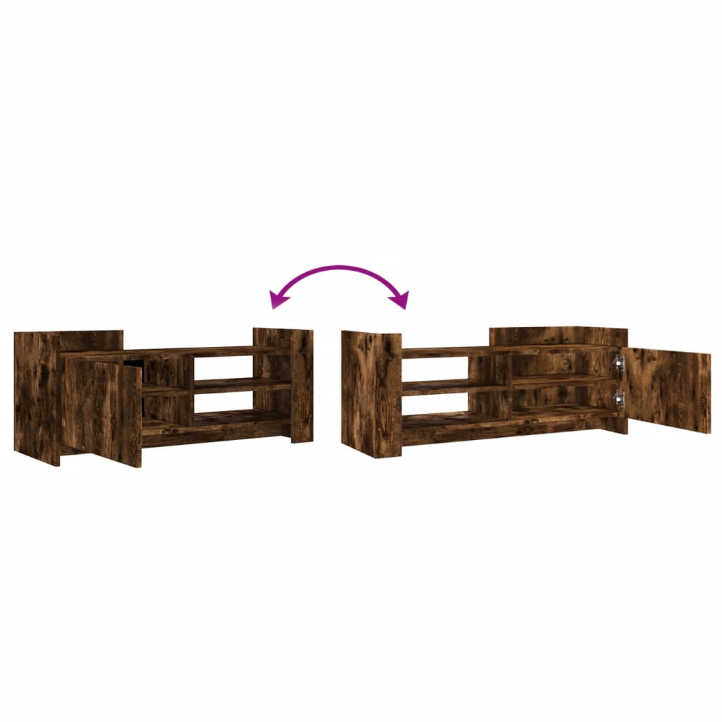 vidaXL Meuble TV chêne fumé 100x35x40 cm bois d'ingénierie
