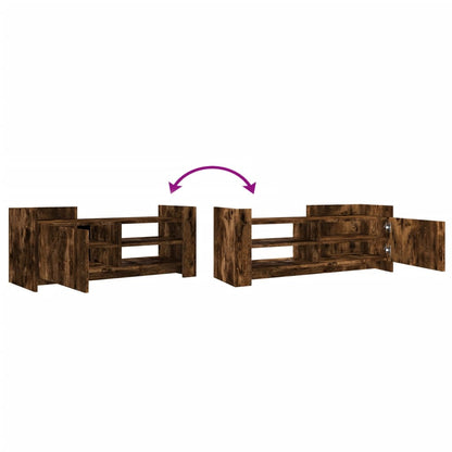 vidaXL Meuble TV chêne fumé 100x35x40 cm bois d'ingénierie
