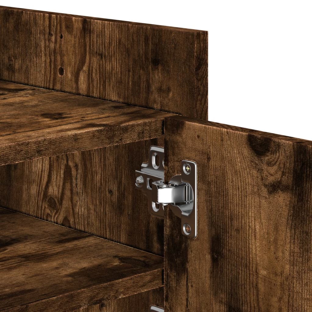 vidaXL Meuble TV chêne fumé 100x35x40 cm bois d'ingénierie