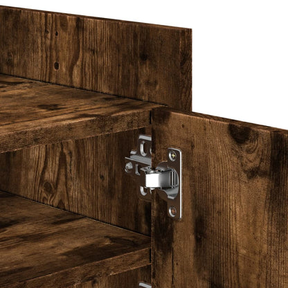 vidaXL Meuble TV chêne fumé 100x35x40 cm bois d'ingénierie