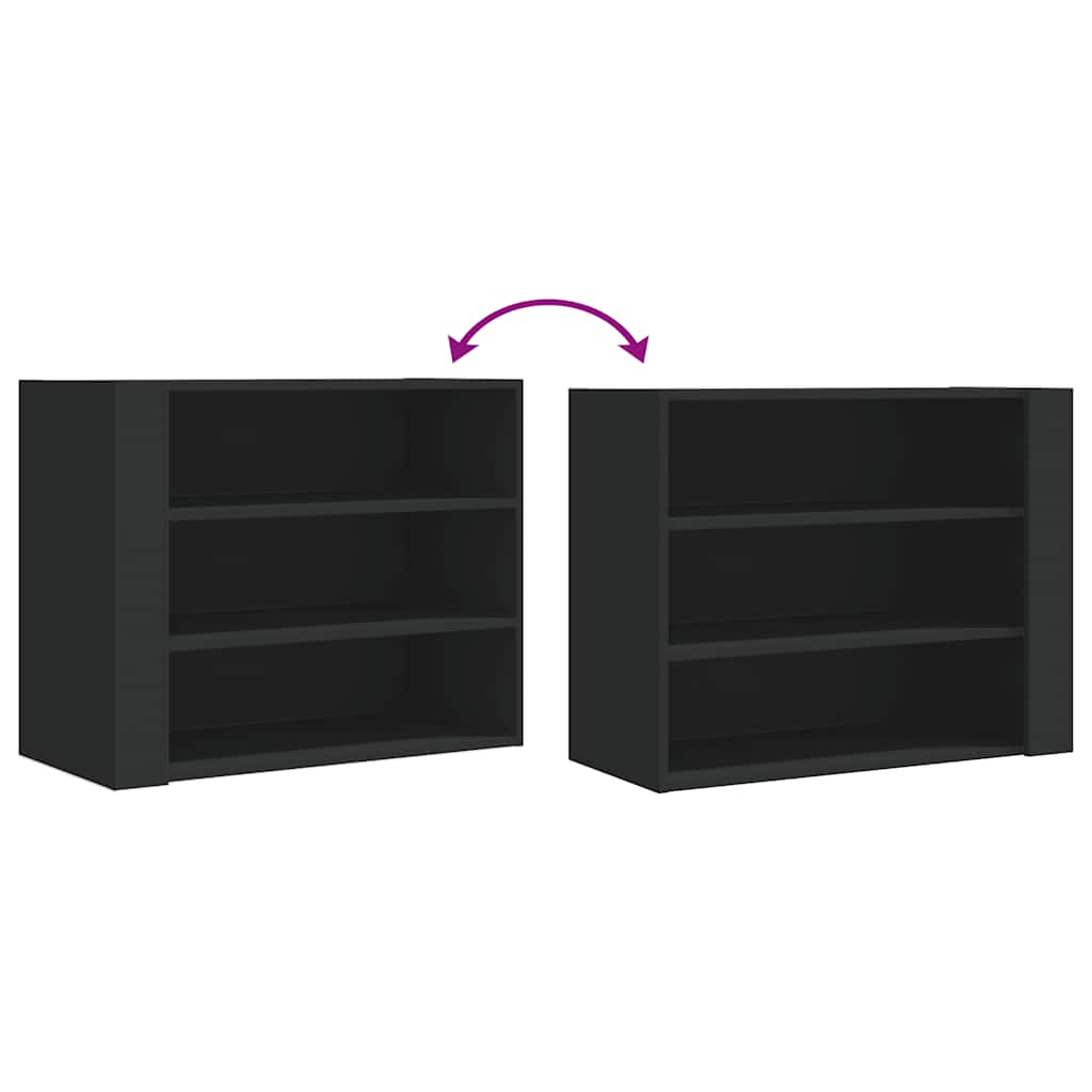 vidaXL Wandregal Schwarz 75x35x60 cm Holzwerkstoff