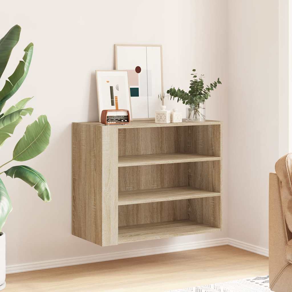 vidaXL Wandregal Sonoma-Eiche 75x35x60 cm Holzwerkstoff