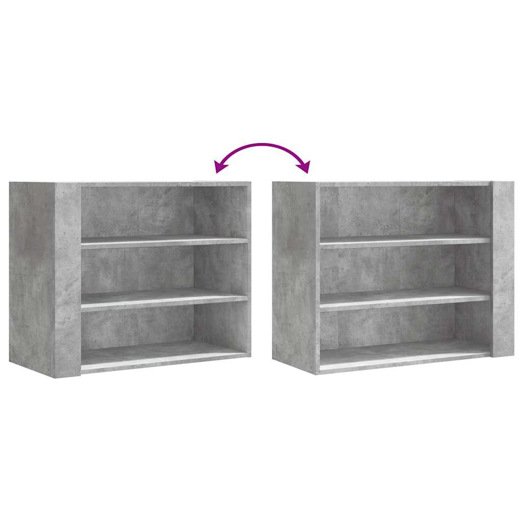 vidaXL Wandregal Betongrau 75x35x60 cm Holzwerkstoff