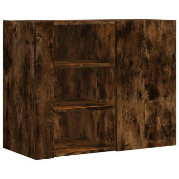 vidaXL Wandregal Räuchereiche 75x35x60 cm Holzwerkstoff