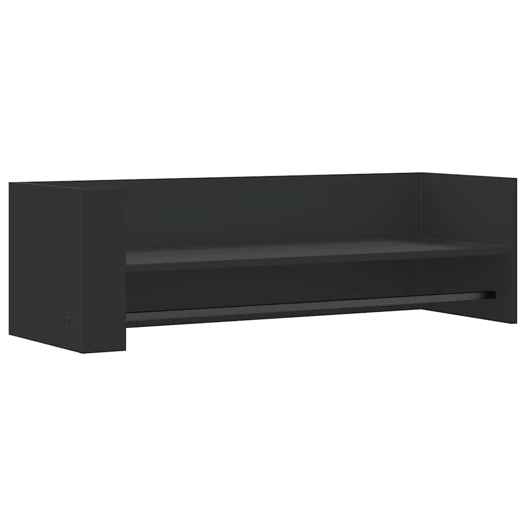 vidaXL Étagère murale noire 100x35x30,5 cm, bois d'ingénierie