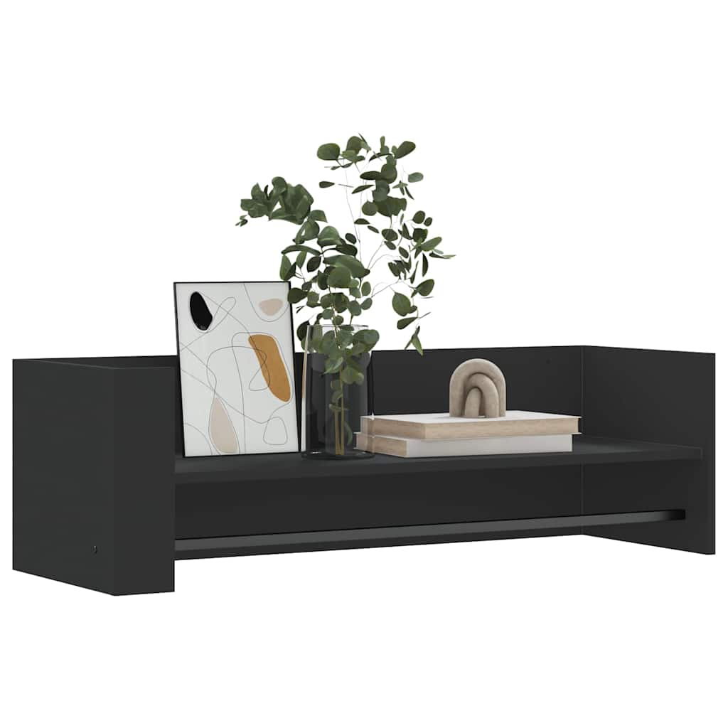 vidaXL Étagère murale noire 100x35x30,5 cm, bois d'ingénierie