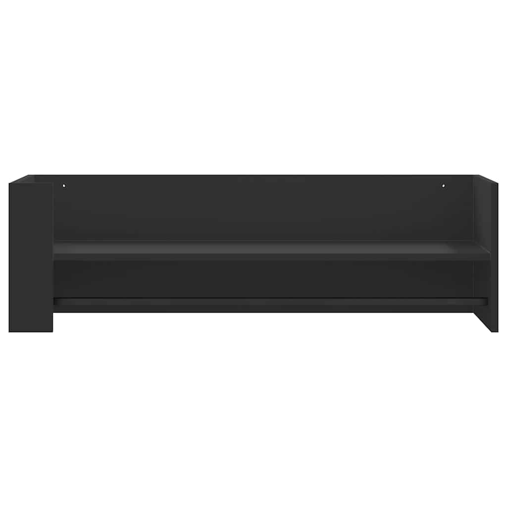 vidaXL Étagère murale noire 100x35x30,5 cm, bois d'ingénierie