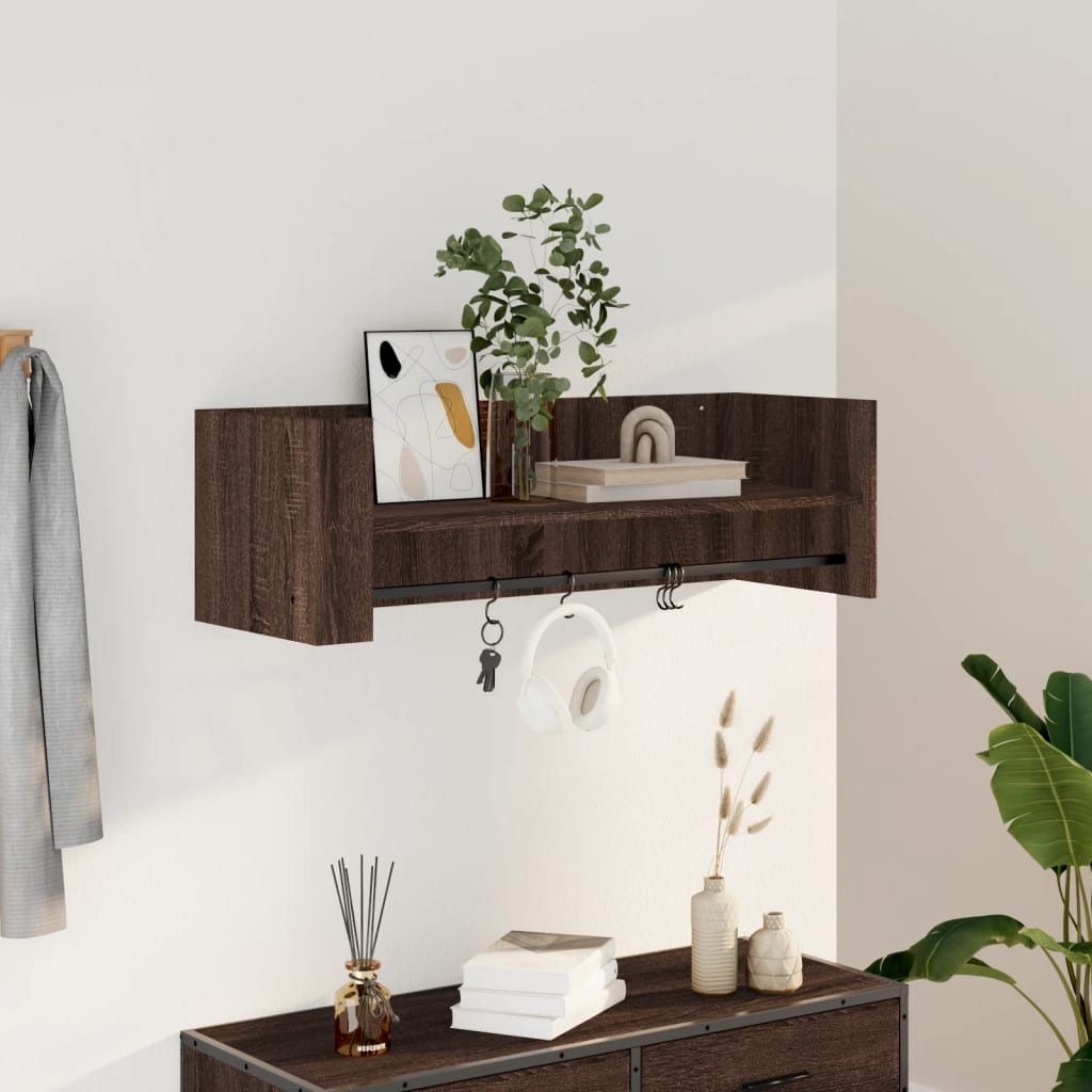 vidaXL Étagère murale aspect chêne marron 100x35x30,5 cm bois d'ingénierie