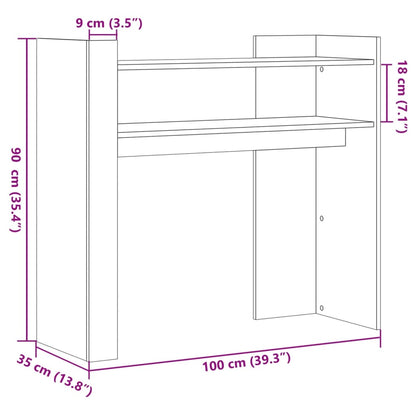 vidaXL Table console gris béton 100x35x90 cm Bois d'ingénierie