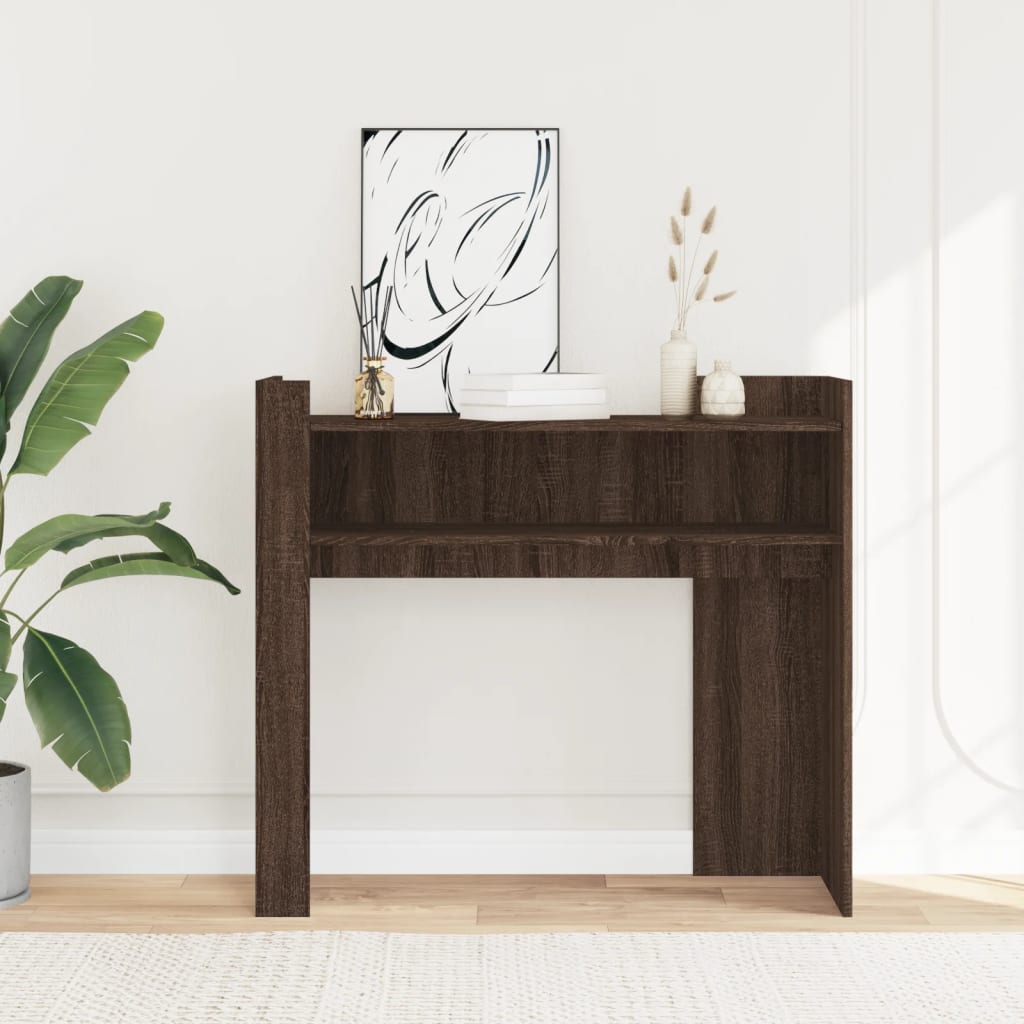 vidaXL Console marron aspect chêne 100x35x90 cm en bois d'ingénierie