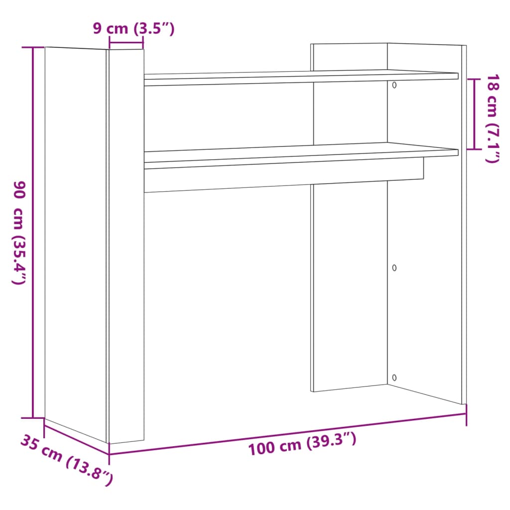 vidaXL Console marron aspect chêne 100x35x90 cm en bois d'ingénierie