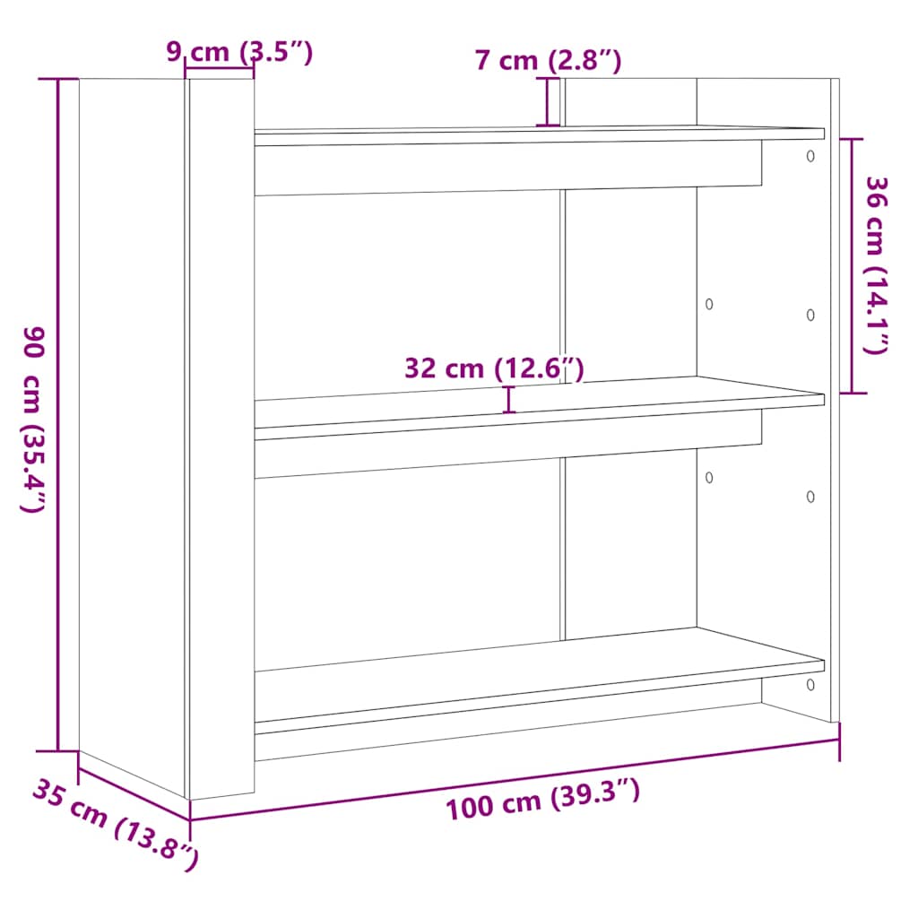 vidaXL Console Noire 100x35x90 cm Bois d'ingénierie