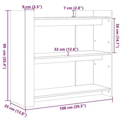 vidaXL Console Noire 100x35x90 cm Bois d'ingénierie