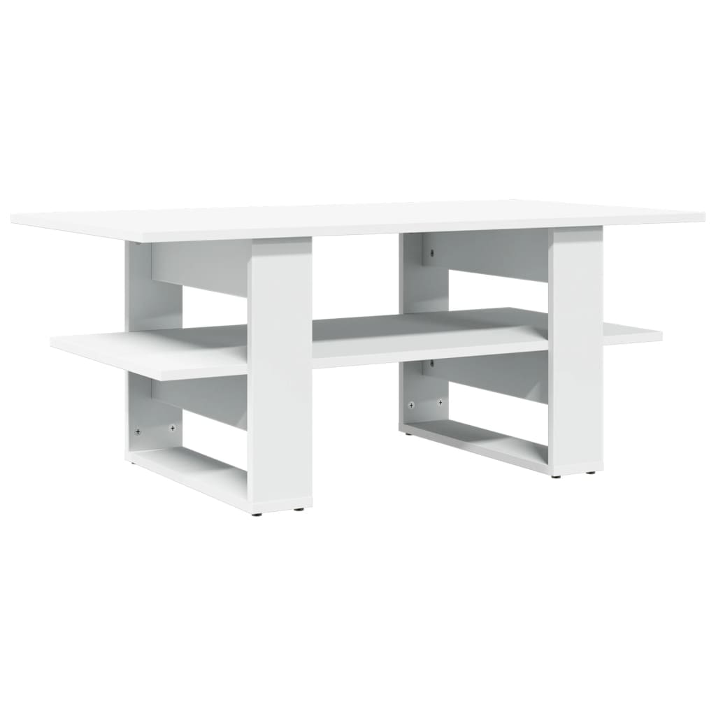 vidaXL Table basse blanche 102x55x42 cm Aggloméré