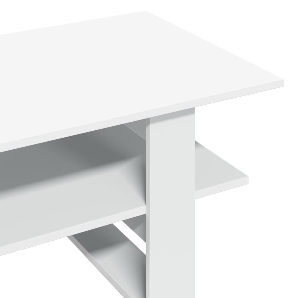 vidaXL Table basse blanche 102x55x42 cm Aggloméré