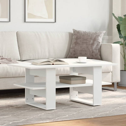 vidaXL Table basse blanche 102x55x42 cm Aggloméré