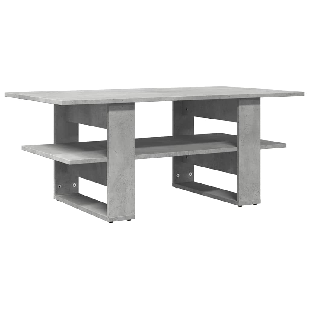 vidaXL Table basse gris béton 102x55x42 cm Bois d'ingénierie