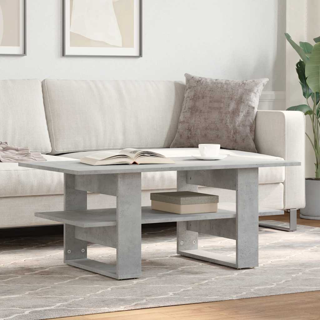 vidaXL Table basse gris béton 102x55x42 cm Bois d'ingénierie