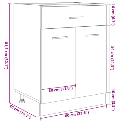 vidaXL Schubunterschrank Lyon Sonoma-Eiche 60x46x81,5 cm Holzwerkstoff