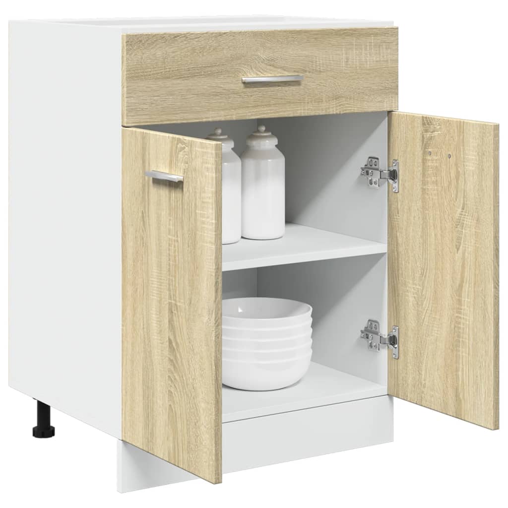 vidaXL Schubunterschrank Lyon Sonoma-Eiche 60x46x81,5 cm Holzwerkstoff
