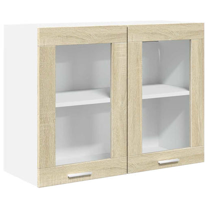 vidaXL Hängeglasschrank Lyon Sonoma-Eiche 80x31x60 cm Holzwerkstoff