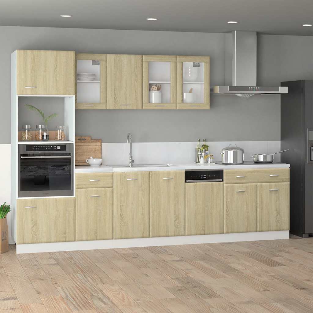 vidaXL Hängeglasschrank Lyon Sonoma-Eiche 80x31x60 cm Holzwerkstoff