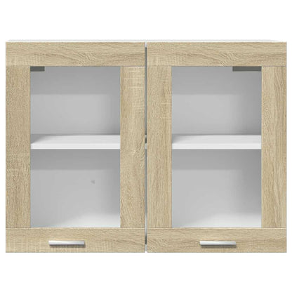 vidaXL Hängeglasschrank Lyon Sonoma-Eiche 80x31x60 cm Holzwerkstoff