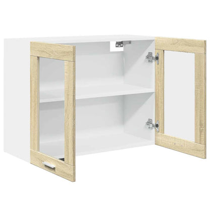 vidaXL Hängeglasschrank Lyon Sonoma-Eiche 80x31x60 cm Holzwerkstoff