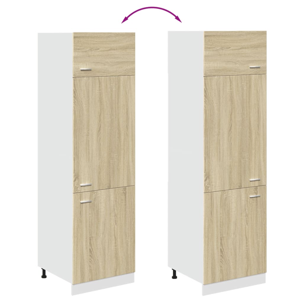 vidaXL Kühlumbauschrank Lyon Sonoma-Eiche 60x57x207 cm Holzwerkstoff