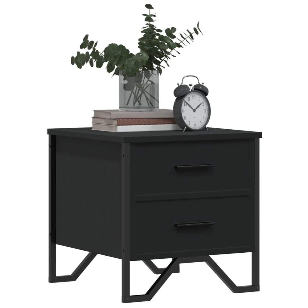 vidaXL Nachttische 2 Stk. Schwarz 40x41x40 cm Holzwerkstoff