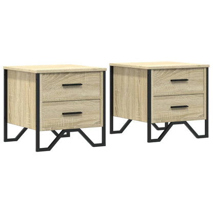 vidaXL Nachttische 2 Stk. Sonoma-Eiche 40x41x40 cm Holzwerkstoff