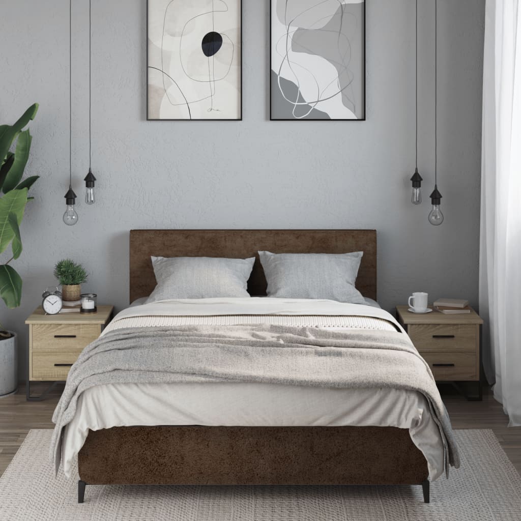 vidaXL Nachttische 2 Stk. Sonoma-Eiche 40x41x40 cm Holzwerkstoff