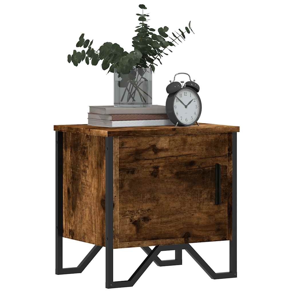 vidaXL Tables de chevet 2 pcs Chêne fumé 40x30x40 cm Bois d'ingénierie
